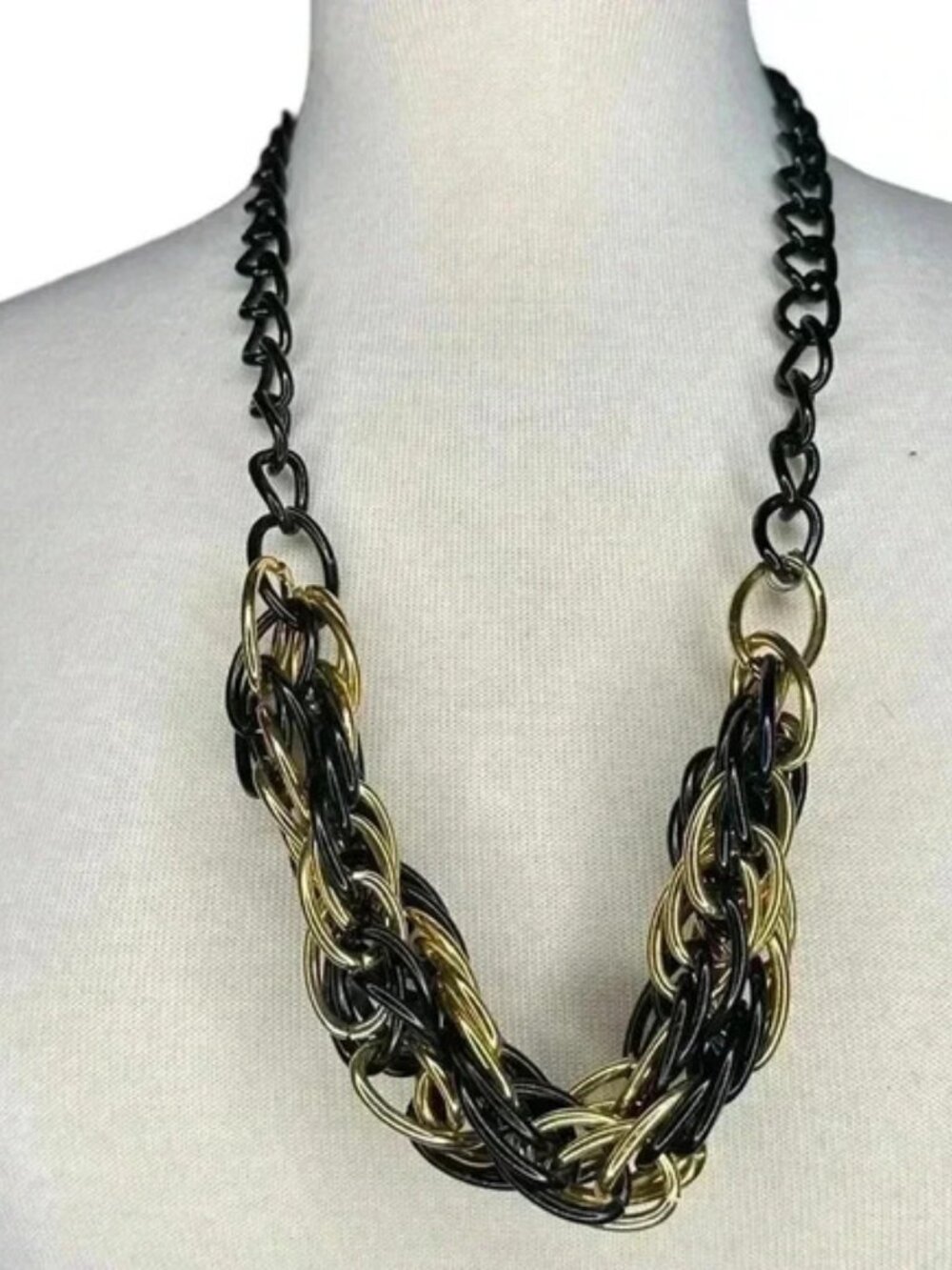 Black and gold chain necklace